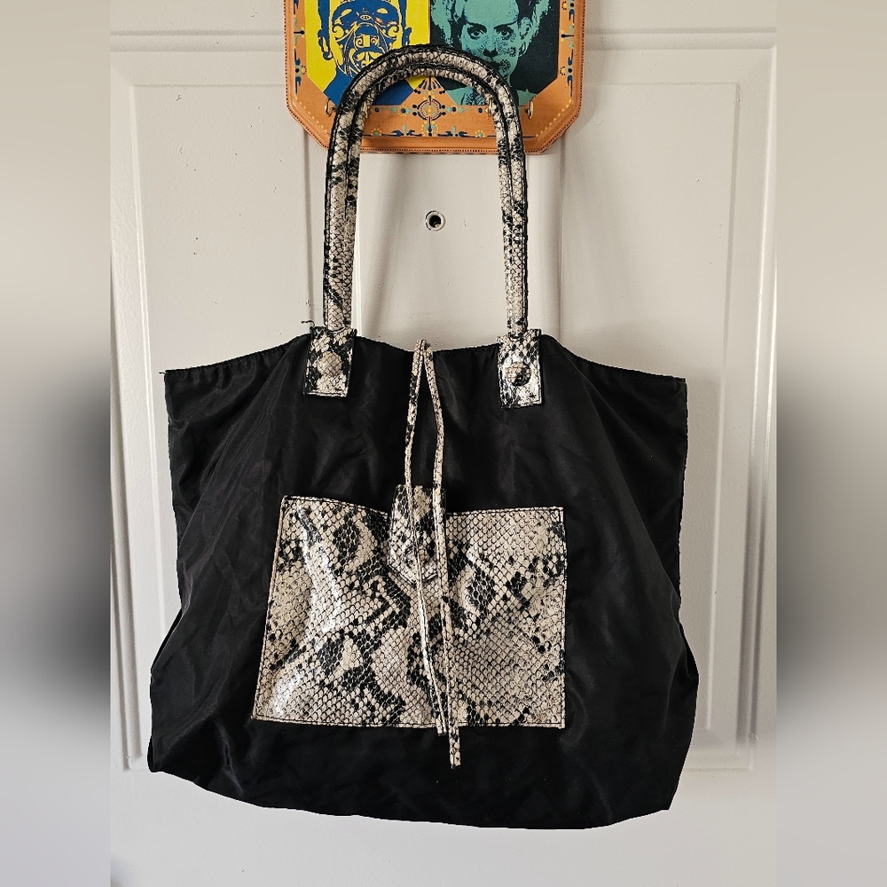 Falchi snake skin print‎ decor tote shopper bag
